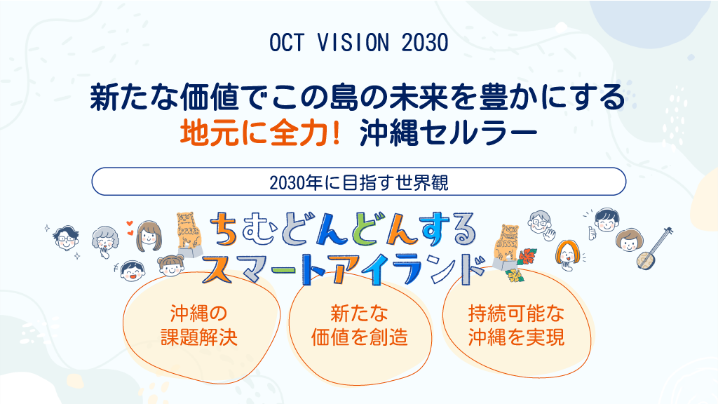 新たな価値でこの島のみらいを豊かにする地元に全力！沖縄セルラー　2030年にめざす世界観　ちむどんどんするスマートアイランド